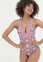 Serena Pink Detail Paisley Swimsuit - UK 24 - 24 Regular