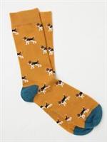 Beagle dog yellow socks by Fat Face 1 pair UK 6.5 -9 NEW - 6.5 - 9 Regular