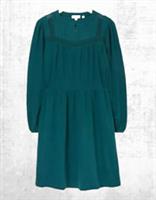 Ex Fat Face Womens Long Sleeve Orla Jersey Dress in Teal Green Dar (Defect) - 14 Long