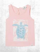 Ex Fat Face Womens Sleeveless Summer Turtle Graphic Vest in Pink - 12 Regular