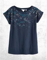 Ex Fat Face Women's Short Sleeve Star Graphic T-Shirt in Navy - 8 Regular