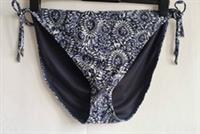 Fat Face Navy Blue And White Leaf Pattern Bikini Bottoms- Size 24, Side Ties - 24 Regular