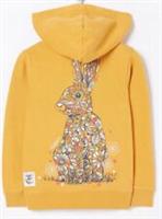 FatFace Girls Yellow Bunny Graphic Zip Through Hoodie In Various Sizes *BNWT*