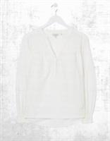 Ex Fat Face Women's Sleeve Women's Natural Poppy Embroidered Blouse in Ivory - 8 Regular