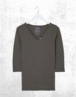 Ex Fat Face Women's 3/4 Sleeve Cotton Porter T-Shirt in Grey - 8 Regular