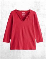 Ex Fat Face Women's 3/4 Sleeve Cotton Porter T-Shirt in Red - 8 Regular