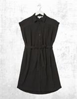 Ex Fat Face Womens Short Sleeve Finley Shirt Dress in Black - 12 Regular