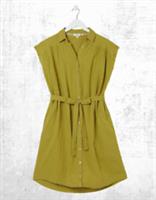 Ex Fat Face Womens Short Sleeve Finley Shirt Dress in Green - 12 Regular