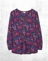 Ex Fat Face Womens Long Sleeve Aurelia Abstract Marks Tunic in Purple - 8 Regular