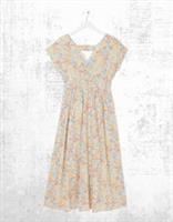 Ex Fat Face Womens Sleeveless Natural Linen Blend Midi Dress in Multi - 14 Regular