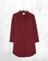 Ex Fat Face Womens Long Sleeve Chester Cord Shirt Dress in Red - 12 Regular