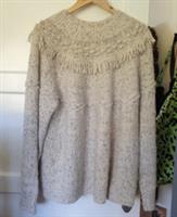 Fat Face Nora Craft Jumper - Tassel Chunky Ivory Cream 30% Wool - Size 22 - 22 Regular