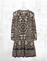 Ex Fat Face Women's Amy Mosaic Leaf Tunic Dress in Black (A Bit Defect) - 22 Regular