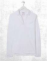 Ex Fat Face Womens Long Sleeve Paige Cotton Jersey Shirt in White - 8 Regular