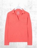 Ex Fat Face Womens Long Sleeve Paige Cotton Jersey Shirt in Red - 12 Regular