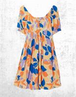 Ex Fat Face Women's Aideen Stencil Floral Dress in Light Orange ( A Bit Defect) - 18 Regular