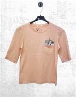 Ex White Stuff Womens Short Sleeve Pocket Tee in Peach Pink - 18 Regular