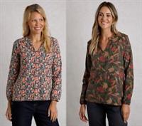 Weird Fish Women Floral Notch Neck Blouse Organic Cotton Long Sleeve Tshirt 8-22 - 12 Regular