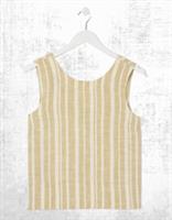 Ex Fat Face Womens Sleeveless Aditi Linen Blend Top in Natural Stripe - 12 Regular