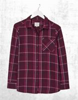 Ex Fat Face Womens Olivia Check Shirt in Plum Multi Checks - 12 Regular