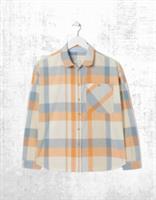 Ex Fat Face Womens Long Sleeve Multi Check Cotton Shirt in Orange Multi - 12 Regular