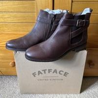 Fatface Arden Dark Brown Leather Ankle Boots, size UK 4, EU 37, BNWB