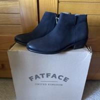 Fat Face Lytham Ankle Boots, Black Leather, Size UK 4, EU 37, BNWB