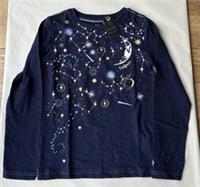 Fatface Girls Navy Star Constellations Graphic Top Age 9-10 Years *BNWT*