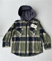 Fatface Boys Green Hooded Check Shacket Age 6-7 Years *BNWT*