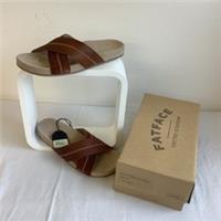 Fat Face C&B Bonnie Cross Strap Sandals Tan Brown Leather Size UK7 EUR 40 NEW