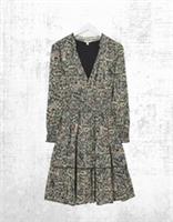 Ex Fat Face Womens Long Sleeve Amba Wild Paisley Jersey Dress in Cream Multi - 12 Regular