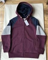 Fatface Boys Navy/Berry Block Sleeve Zip Through Hoodie Age 10-11 Years *BNWT*