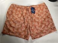 Fat Face Mens Swim Shorts 6 Orange XXL Trevose Palm Print Beach Pool Holiday - 2XL Regular