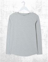 Ex Fat Face Womens Long Sleeve Bree Organic Cotton T-shirt in Grey - 14 Regular