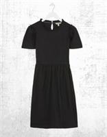 Ex Fat Face Womens Short Sleeve Josie Jersey Mini Dress in Black - 8 Regular