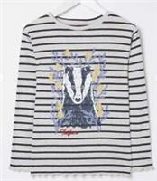 Fatface Girls Badger Stripe Long Sleeve Top Age 9-10 Years *BNWT*