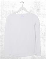 Ex Fat Face Womens Long Sleeve Bree Organic Cotton T-shirt in White - 14 Regular