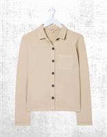 Ex Fat Face Womens Long Sleeve Jess 100% Cotton Jersey Shirt in Natural - 12 Regular