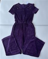 Fatface Girls Plum Star Velour Jumpsuit Age 8-9 Years *BNWT*