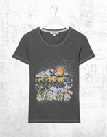 Ex Fat Face Womens Short Sleeve Wild Frontiers T-Shirt in Grey - 10 Regular