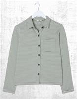 Ex Fat Face Womens Long Sleeve Jess Stripe Jersey Shirt in Green - 14 Regular