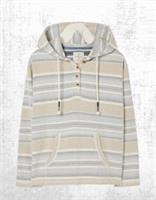 Ex Fat Face Womens Long Sleeve Daisy Textured Overhead Hoodie in Natural - M Regular