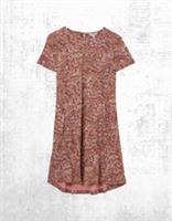 Ex Fat Face Womens Short Sleeve Simone Paisley Jersey Dress in Pink - 8 Regular