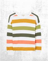Ex Fat Face Womens Long Sleeve Stripe Crew Neck Sweatshirt in Multi - 24 Regular