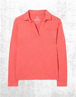 Ex Fat Face Womens Long Sleeve Paige Cotton Jersey Shirt in Red - 20 Regular