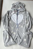 Fatface Girls Pink Grey Koala Fleece All In One Age 10-11 Years *BNWT*