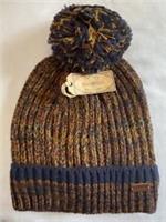 FatFace Mens Beanie James Twisted Bobble Pom Pom Multicoloured One Size