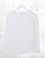 Womens Fat Face Organic Cotton T-shirt Long Sleeve Casual Top Bree White - 14 Regular