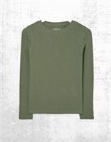 Womens Fat Face Jersey Top Green Khaki Long Sleeve Soft Cotton Callie Top - 12 Regular