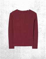 Womens Fat Face Jersey Top Dark Red Long Sleeve Soft Cotton Callie Top - 10 Regular